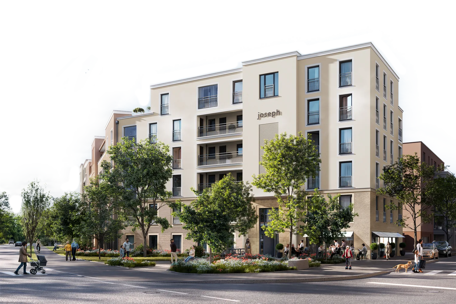 Außenansicht Wohnquartier Joseph im Stadtteil Kreuzstein in Bayreuth – Neubau-Eigentumswohnungen
